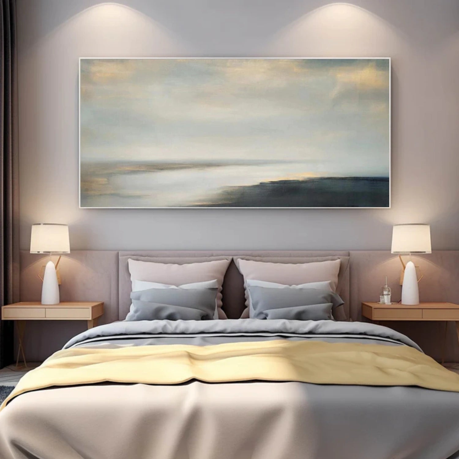 Abstract Ocean And Sky Canvas Art #OC076