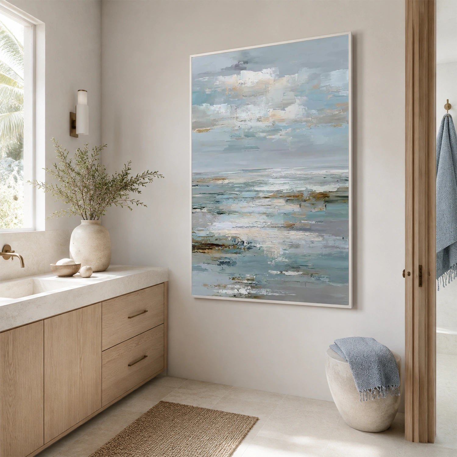 Abstract Ocean And Sky Canvas Art #OC224