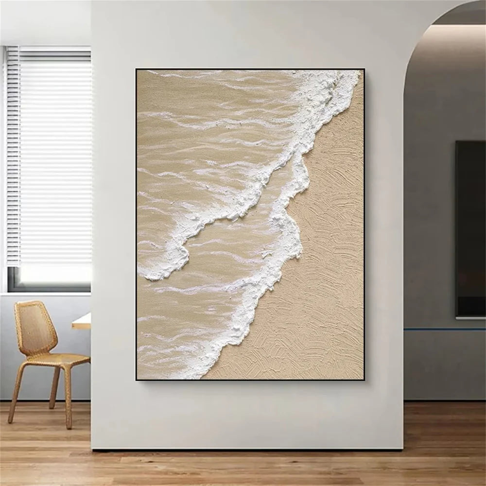 Minimalist Ocean And Sky Textured Canvas Art #OC034