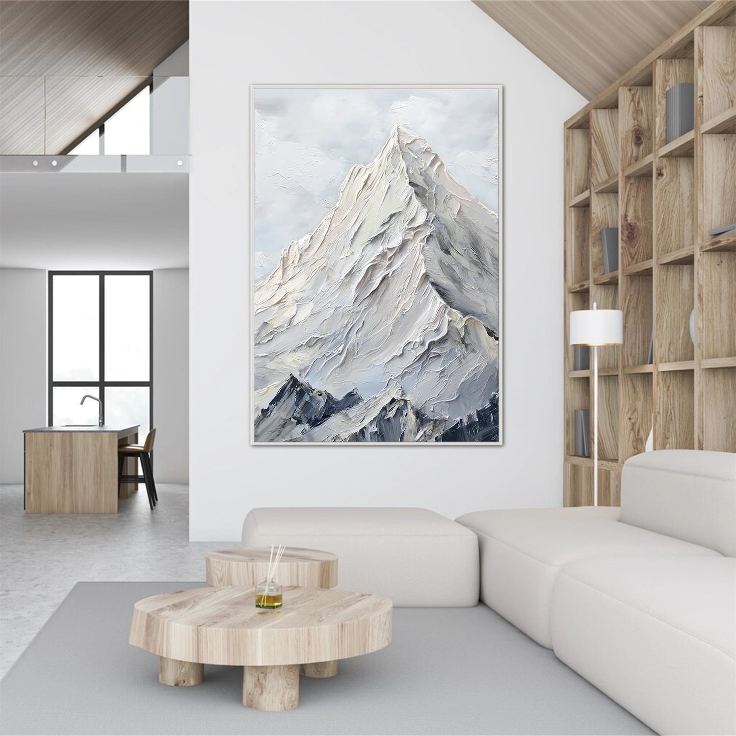 Minimalist Mountain Textured Canvas Art #BT054