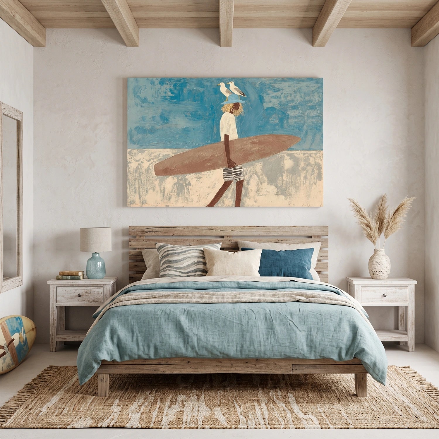 Surfing Sport Textured Canvas Painting #PB087