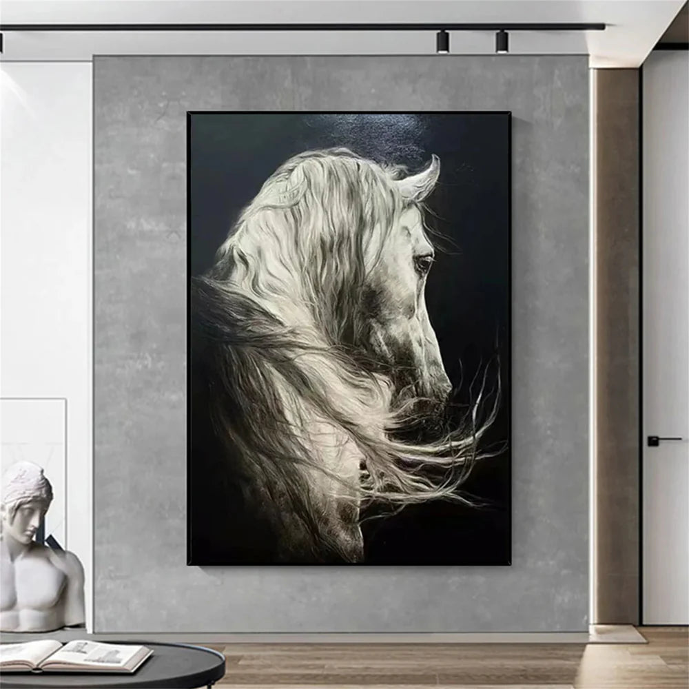 Abstract Animal Horse Canvas Art #DW005