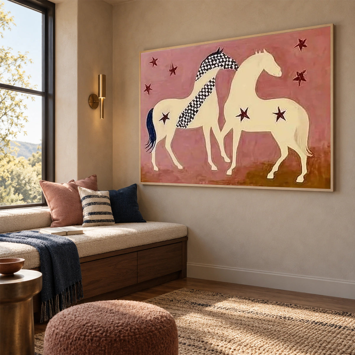 Abstract Animal Horse Canvas Art #DW168