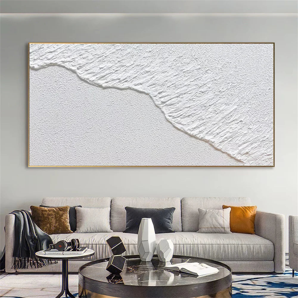 White Minimalist Textured Wall Art #WM019