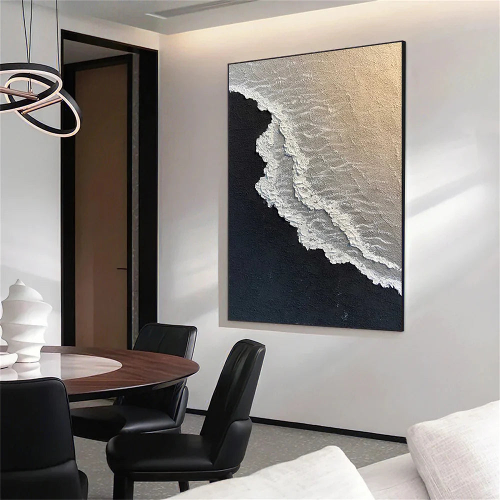 Minimalist Ocean And Sky Textured Canvas Art #OC041
