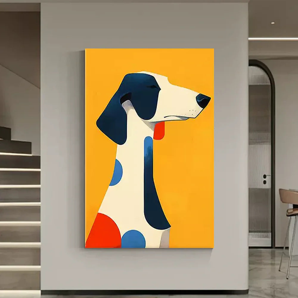 Abstract Animal Dog Canvas Art #DW007