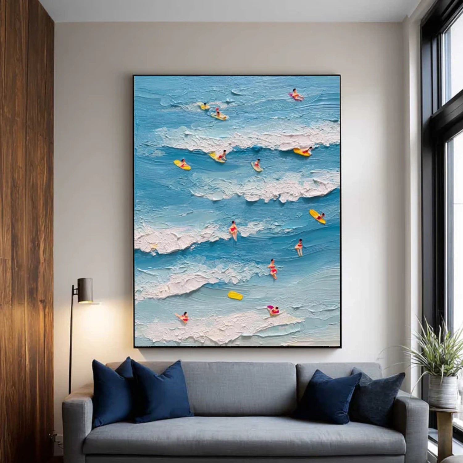 Surfing Sport Textured Canvas Painting #PB082