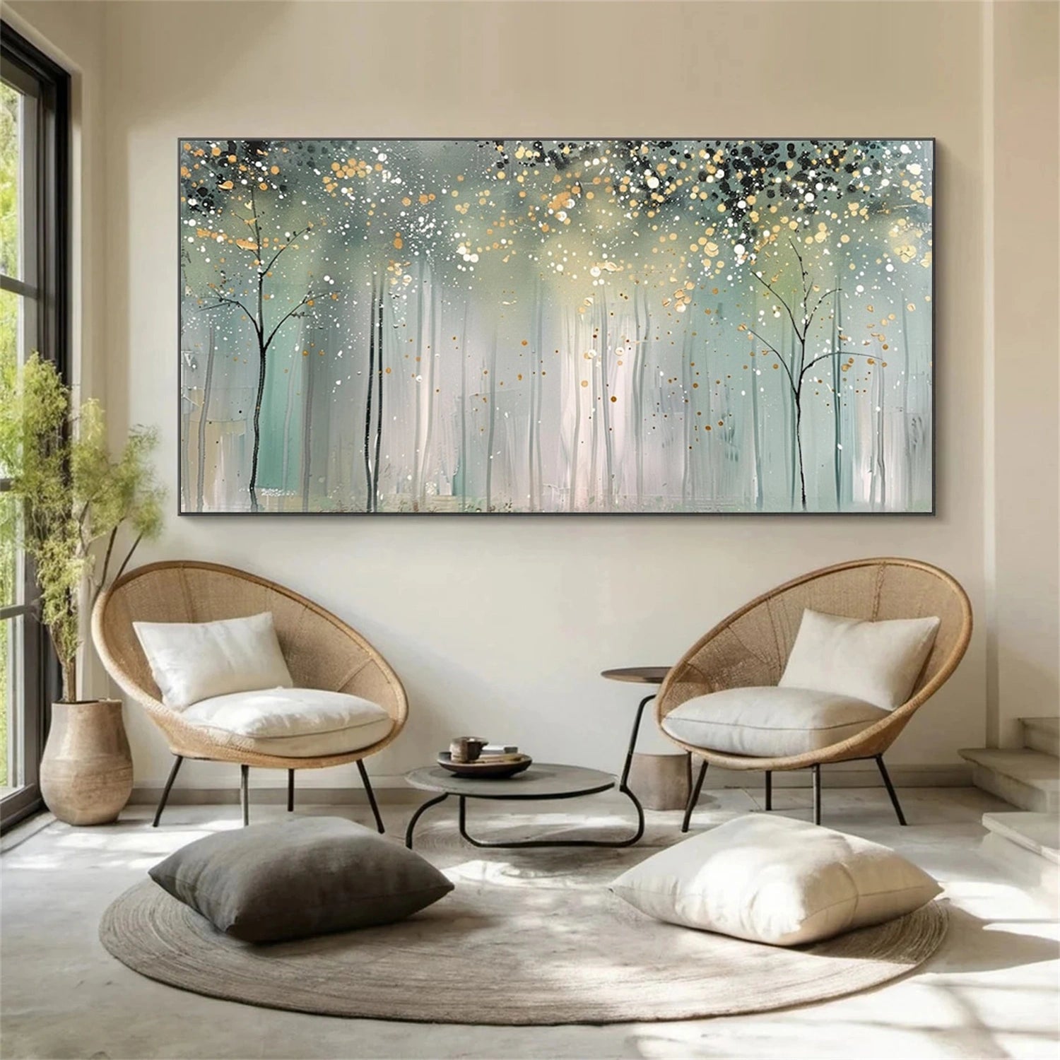 Abstract Flower And Tree Canvas Art #MF187