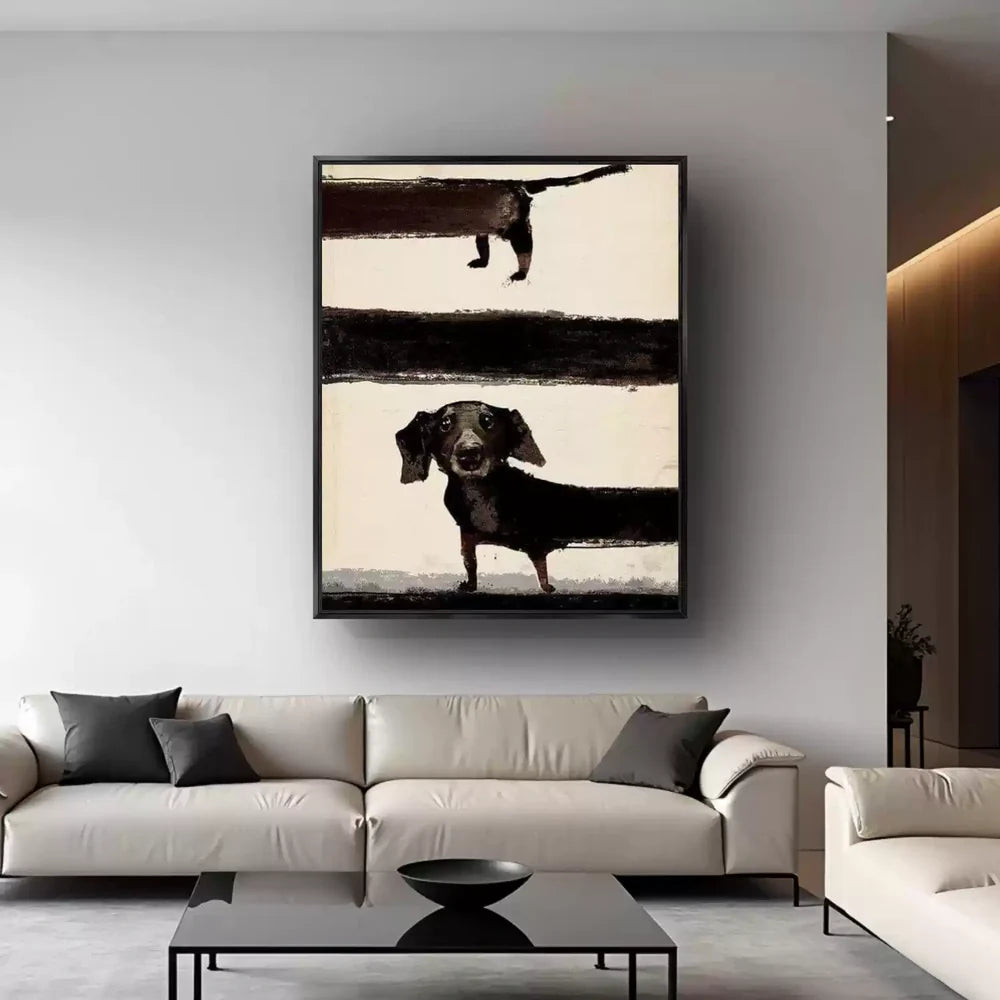 Abstract Animal Dog Canvas Art #DW031