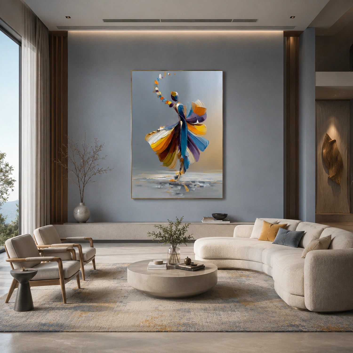 Abstract Portrait Textured  Wall Art #LA079