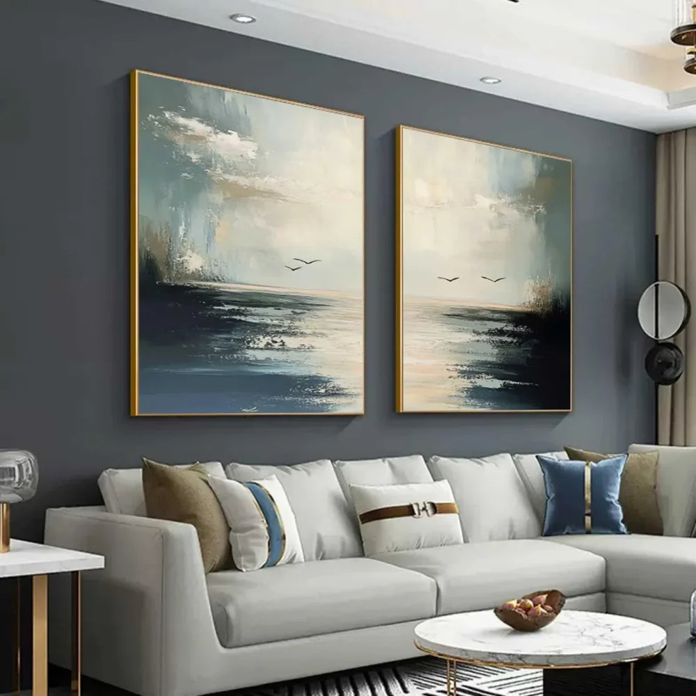 Abstract Ocean And Sky Canvas Art Set of 2 #OC022