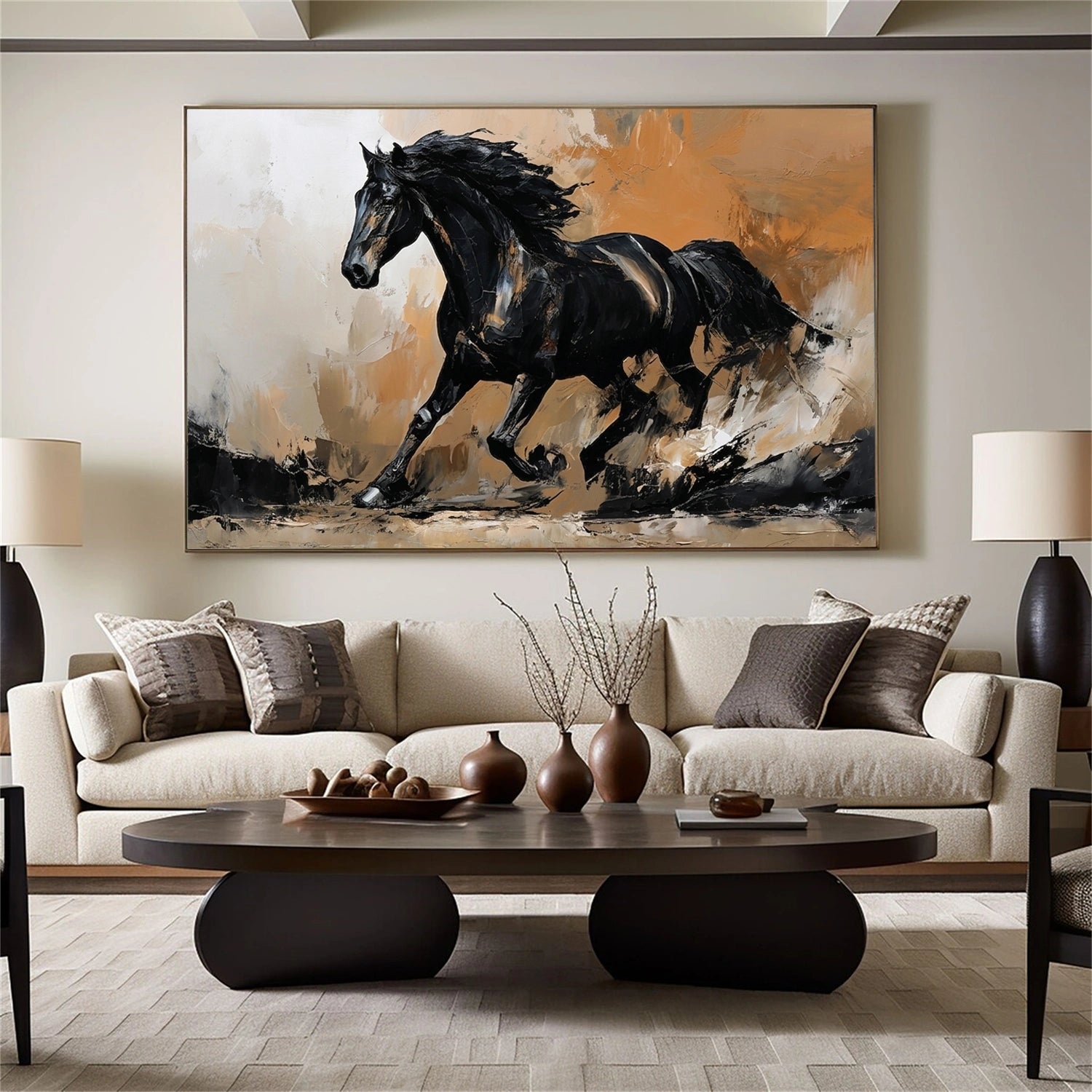 Abstract Animal Horse Canvas Art #DW136