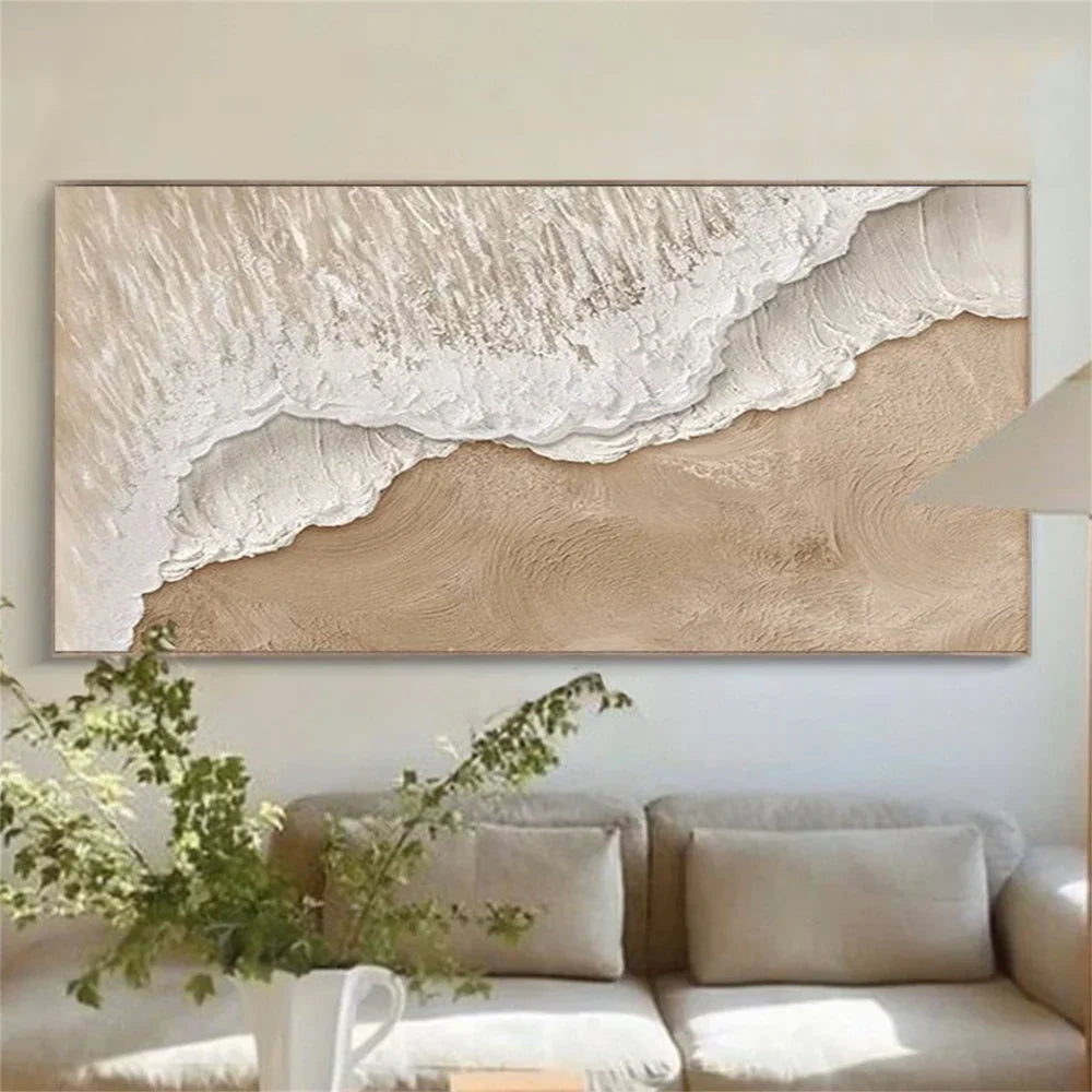 Minimalist Ocean And Sky Textured Canvas Art #OC005