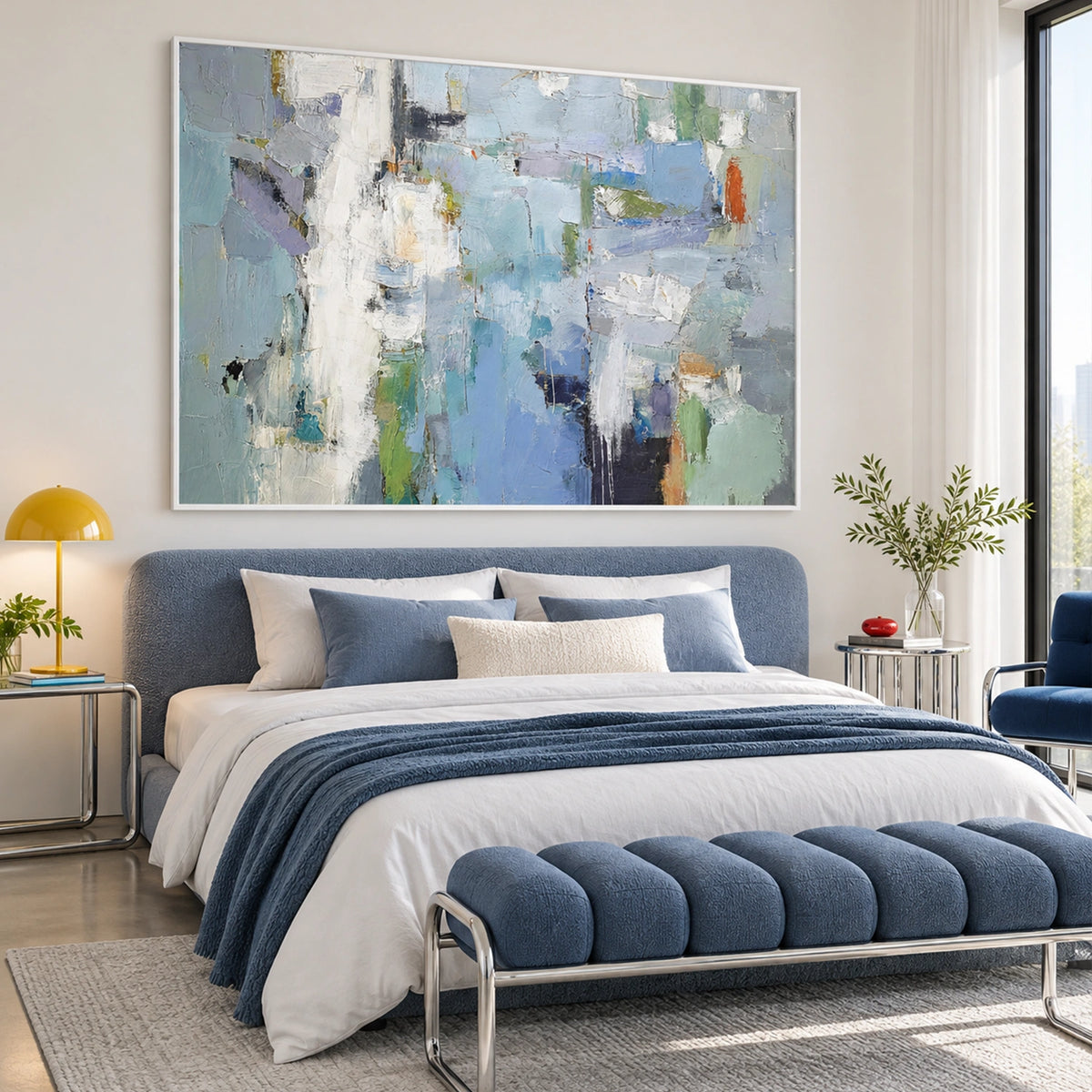 Blue Abstract Wall Art #VA341