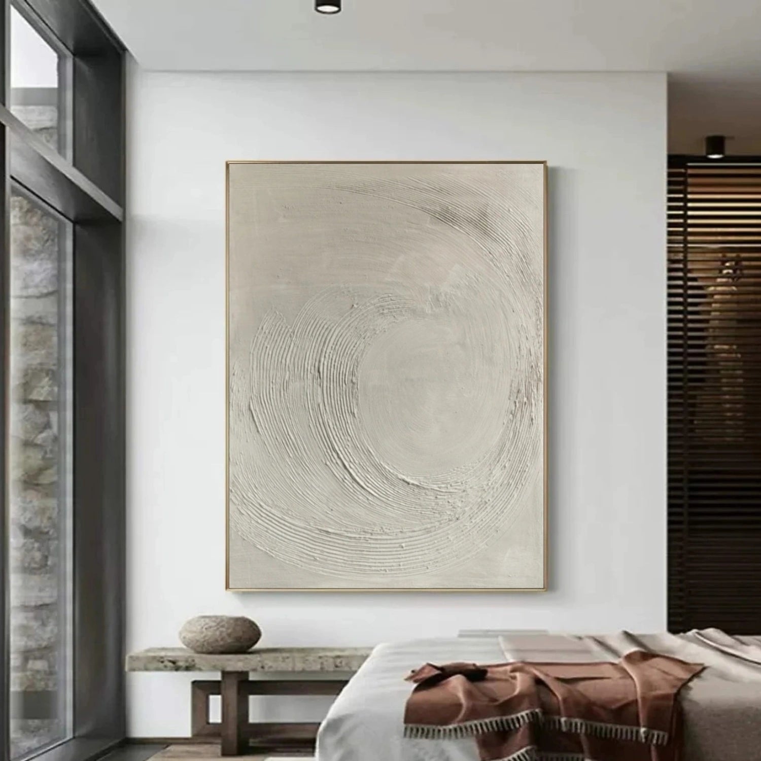 Gray Minimalist Textured Canvas Art #WM118
