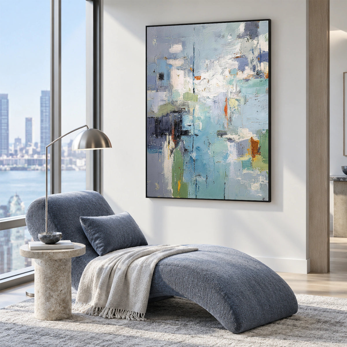 Blue Abstract Wall Art #VA340
