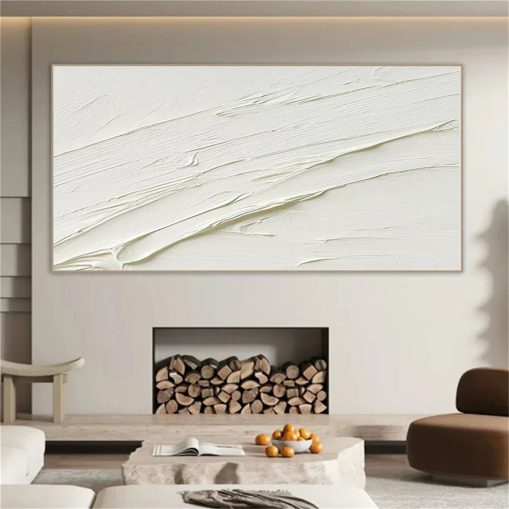White Minimalist Textured Wall Art #WM031