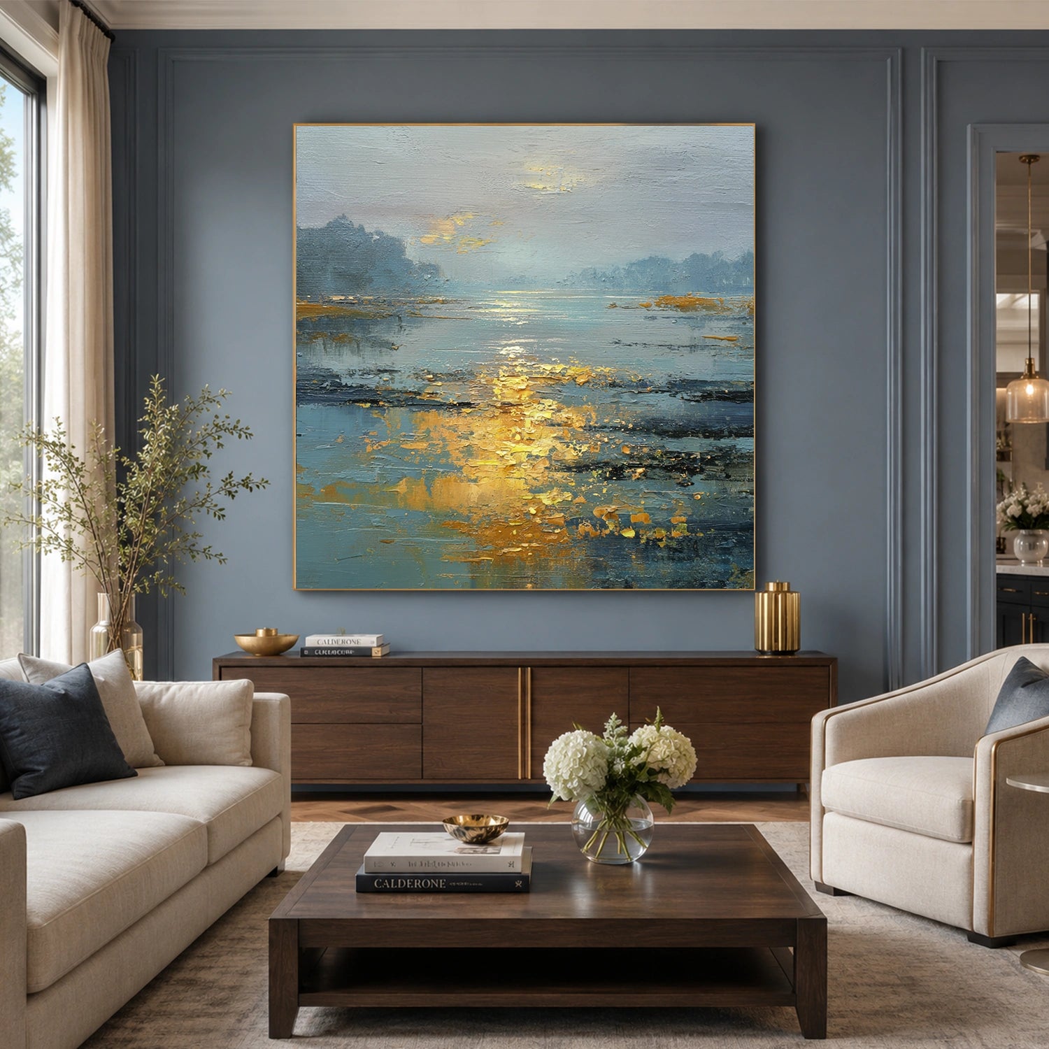Abstract Ocean And Sky Canvas Art #OC205