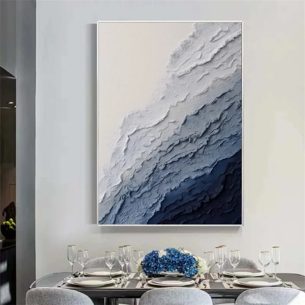 Minimalist Ocean And Sky Textured Canvas Art #OC035