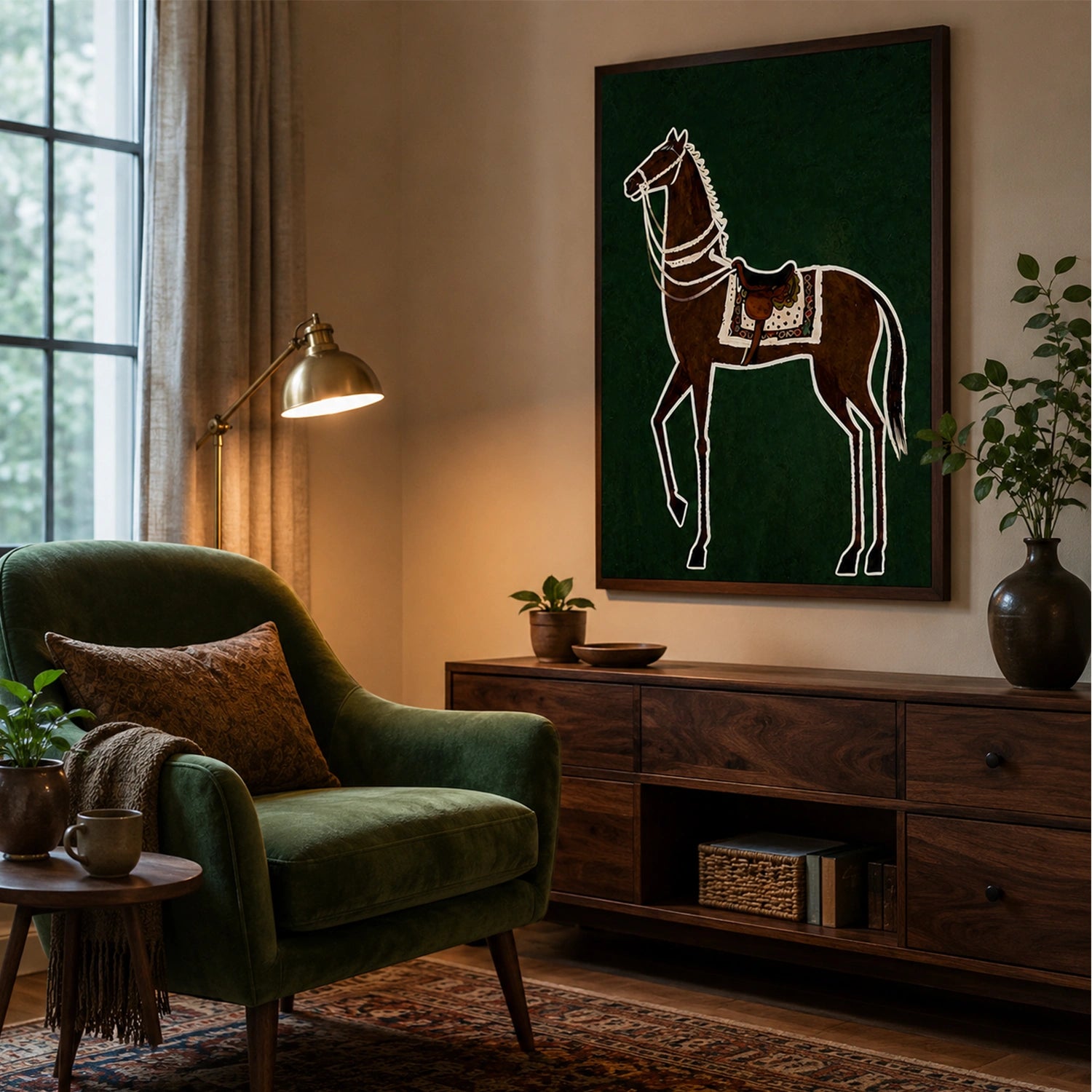 Abstract Animal Horse Canvas Art #DW156