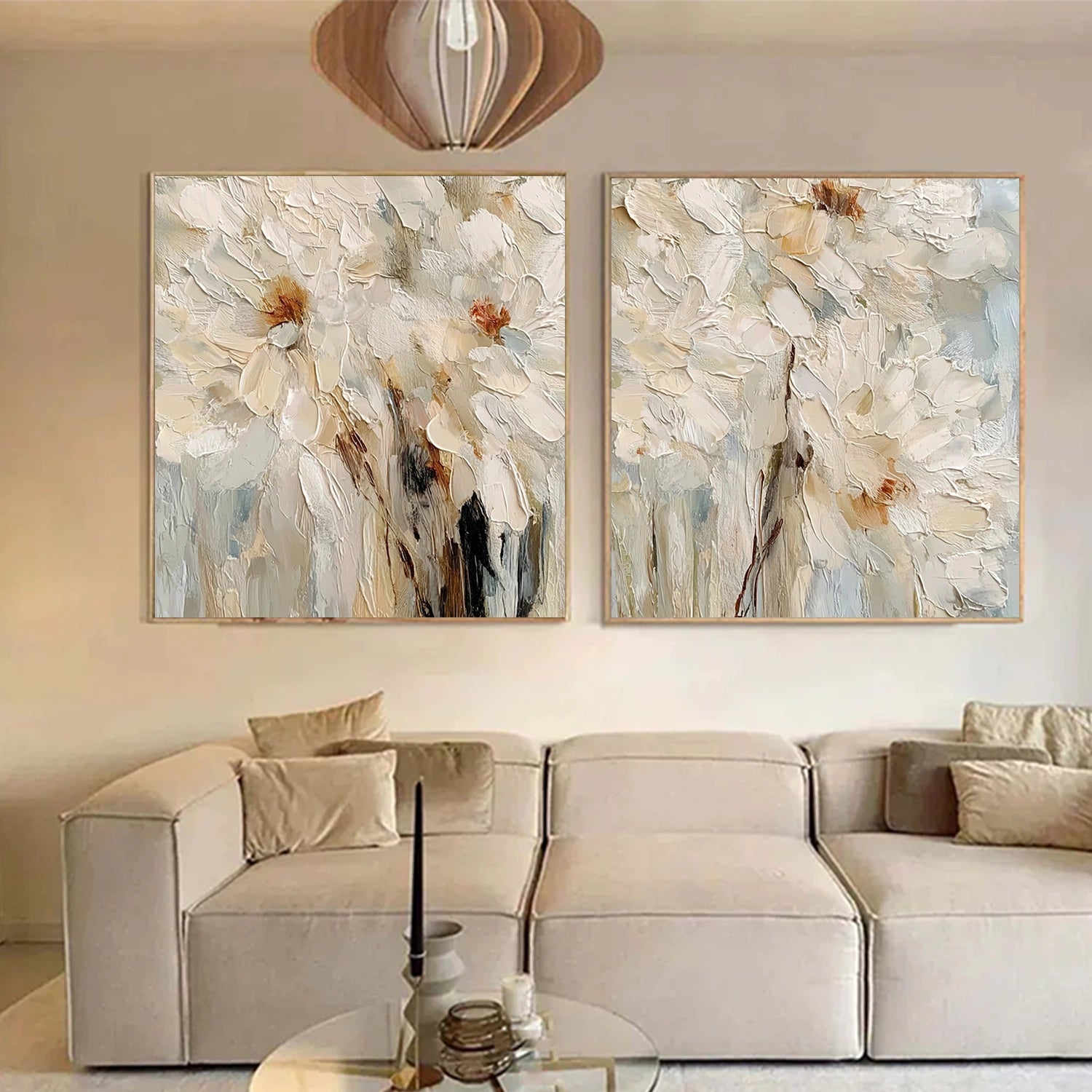 Abstract Flower And Tree Textured Canvas Art Set of 2 #MF182