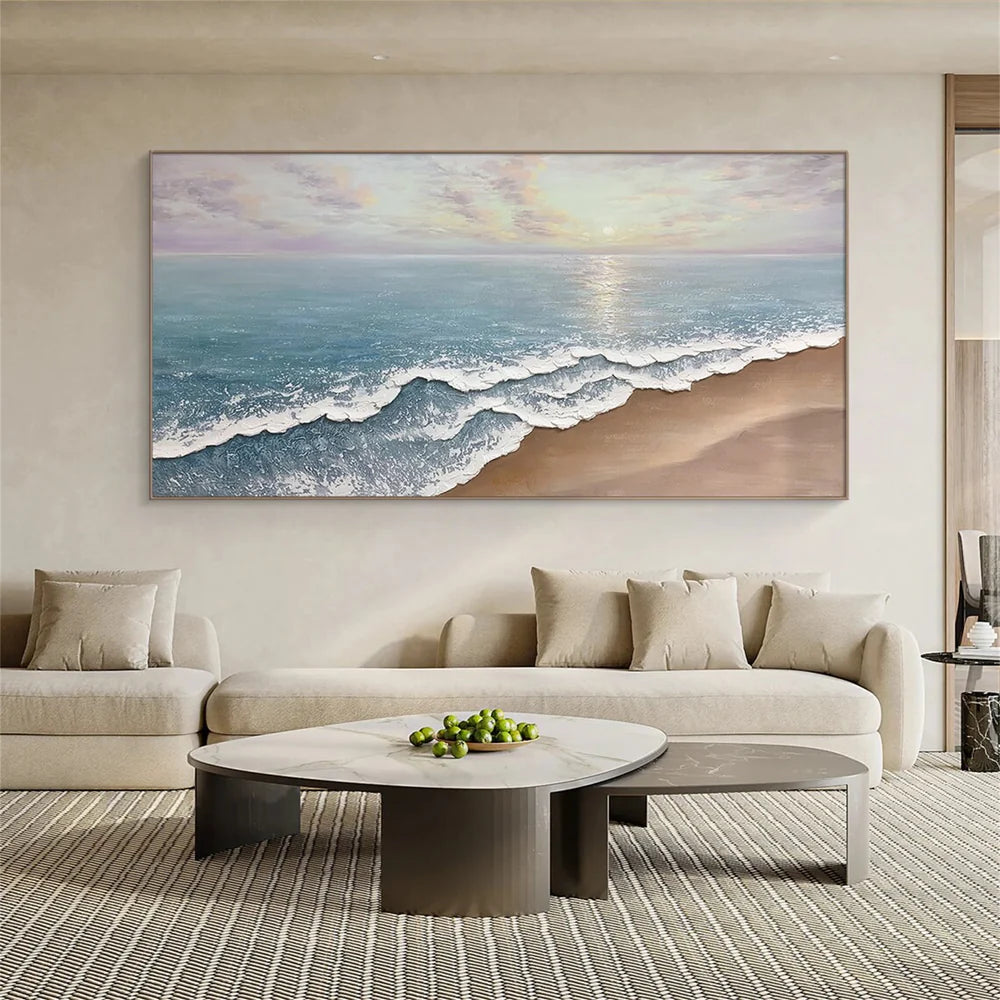 Abstract Ocean And Sky Textured Canvas Art # OC032
