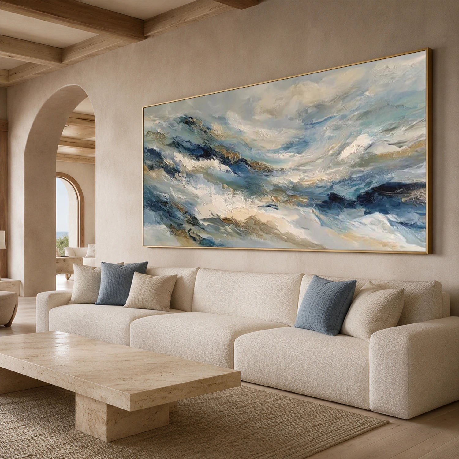 Abstract Ocean And Sky Canvas Art #OC222