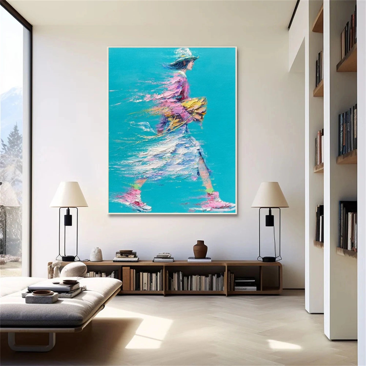 Abstract Portrait Textured Wall Art # LA033