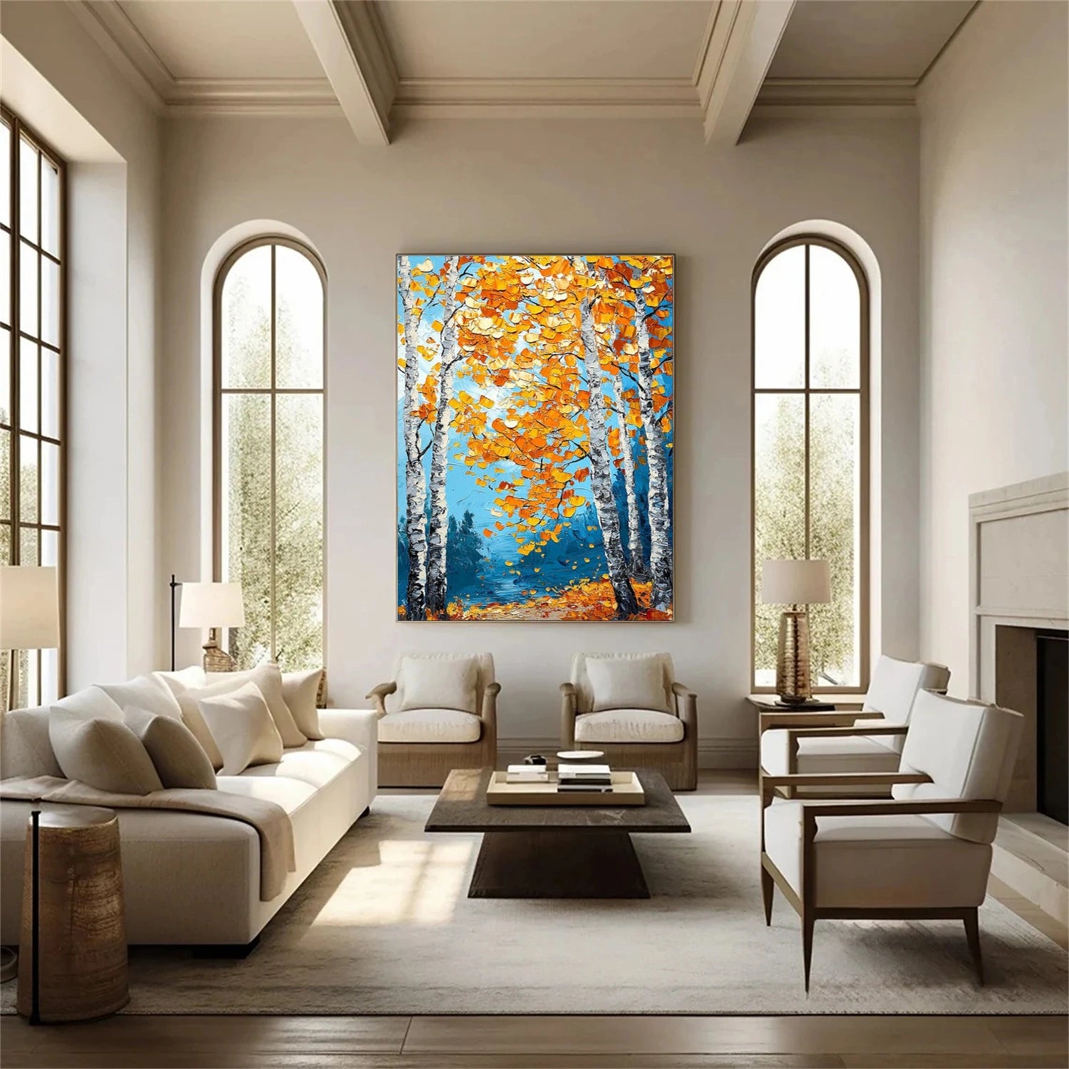 Abstract Flower And Tree Textured Canvas Art #MF171