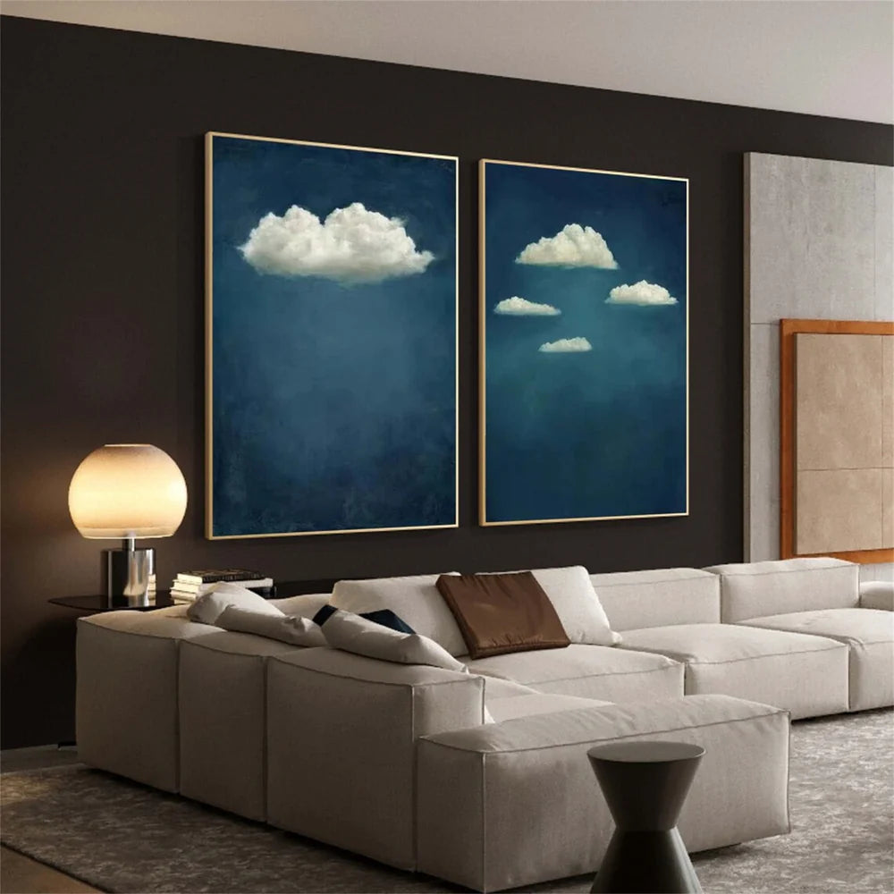 Abstract Ocean And Sky Set of 2 Canvas Art #OC066