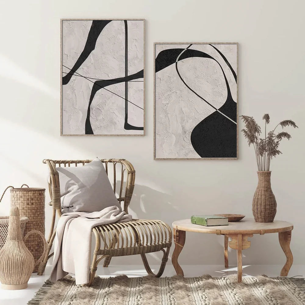 Beige & Black Wabi Sabi Wall Art Set of 2 #VS001