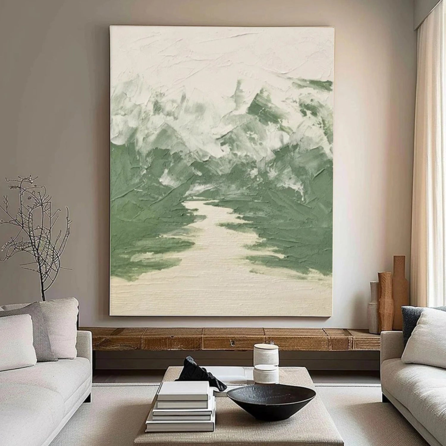 Minimalist Mountain Textured Canvas Art #BT062