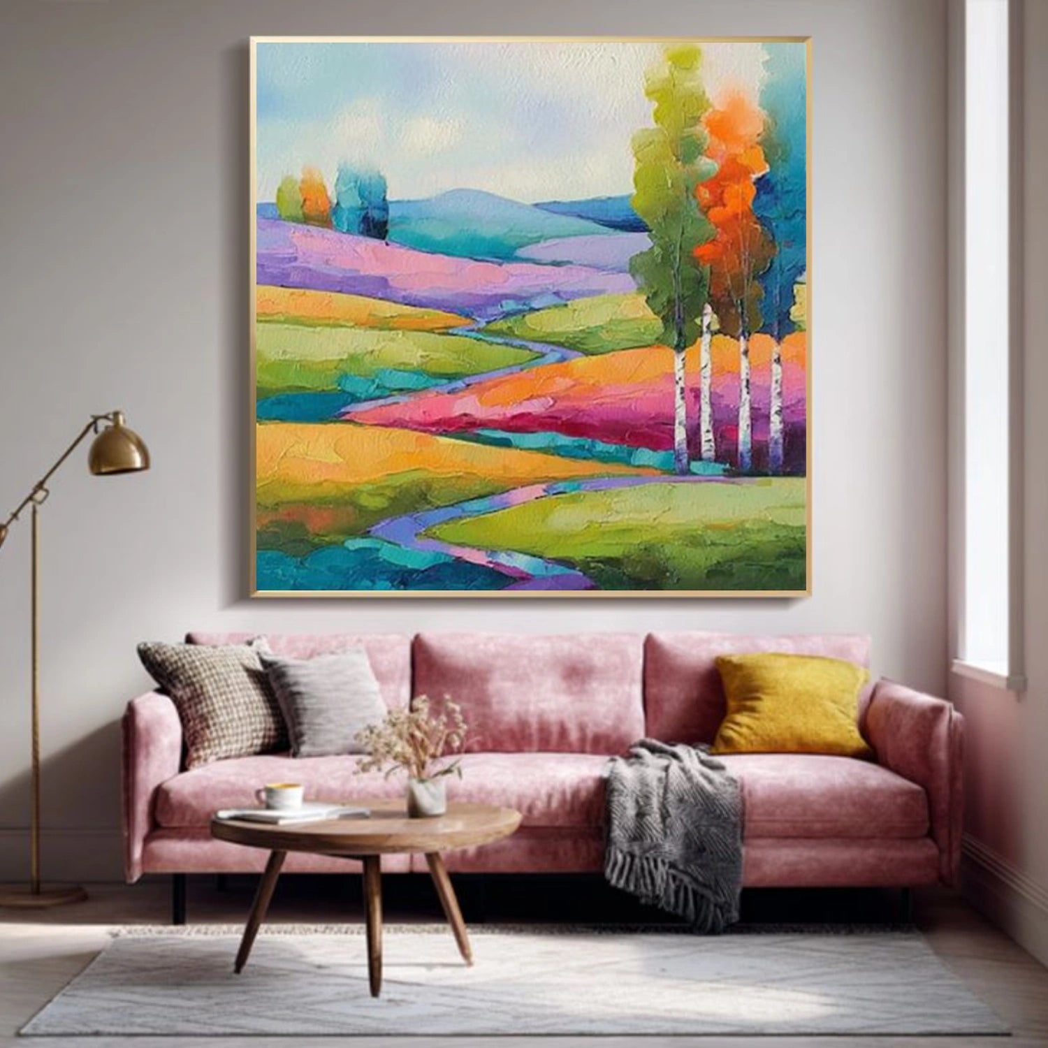 Colorful Abstract Mountain Canvas Art #BT090