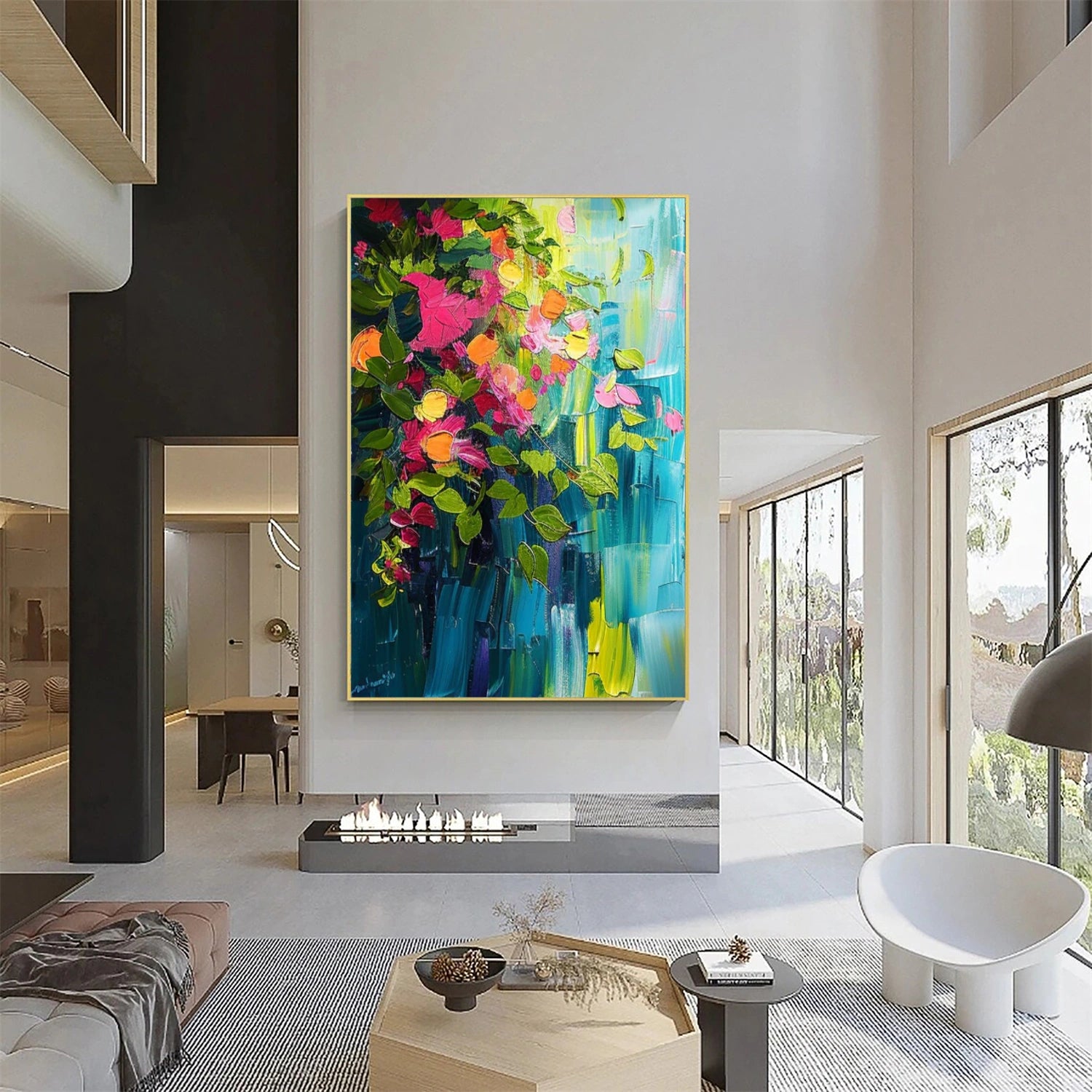 Abstract Flower And Tree Canvas Art  #MF157