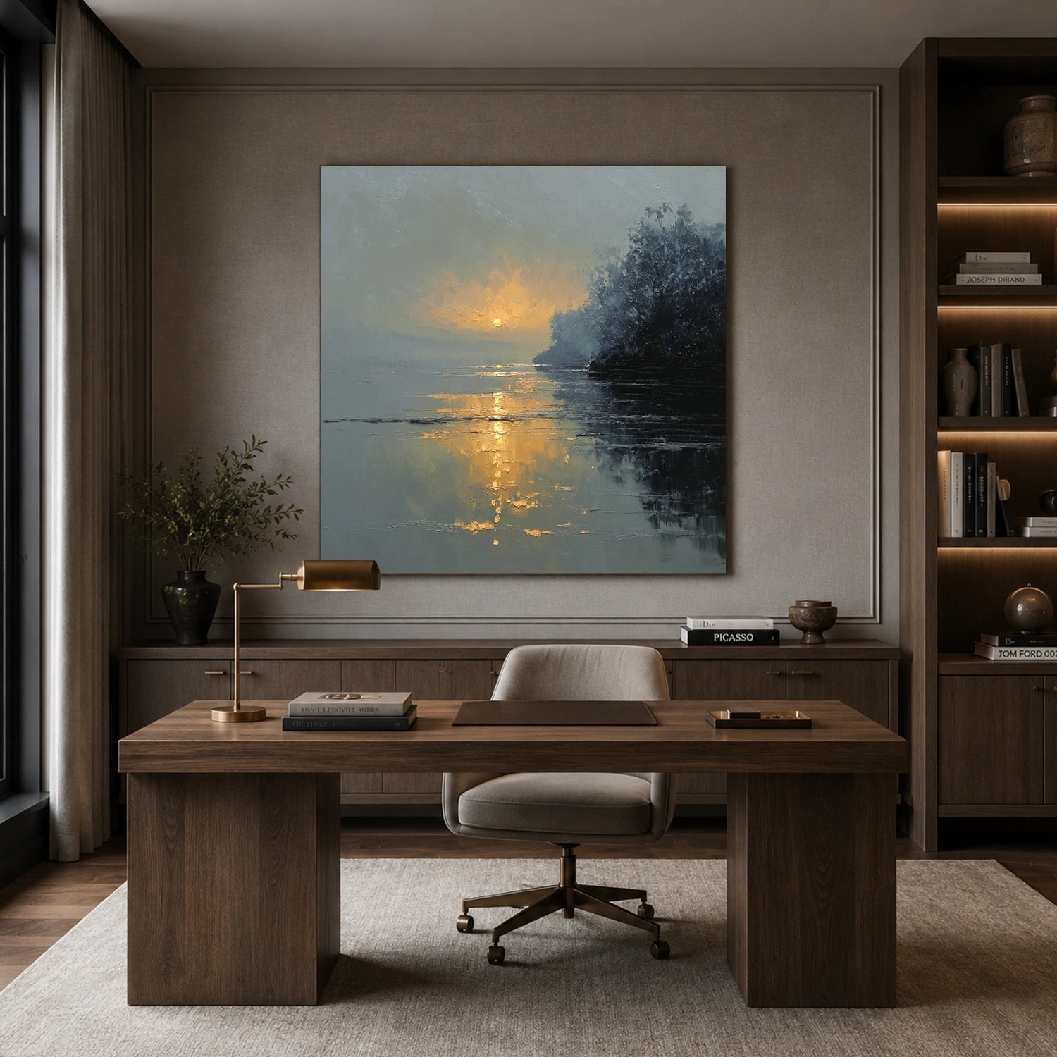 Abstract Ocean And Sky Canvas Art #OC199