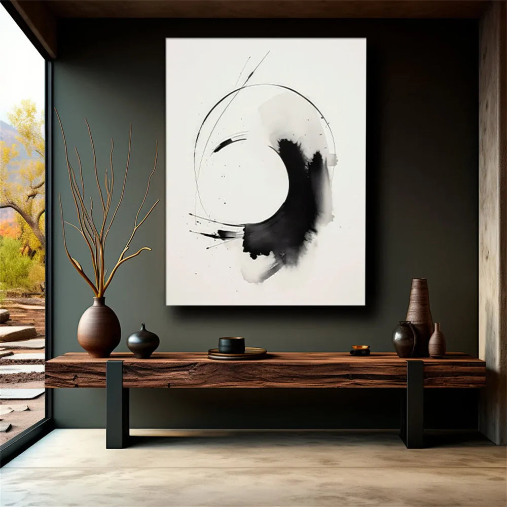 Black and White Minimalist Canvas Art #WZ053