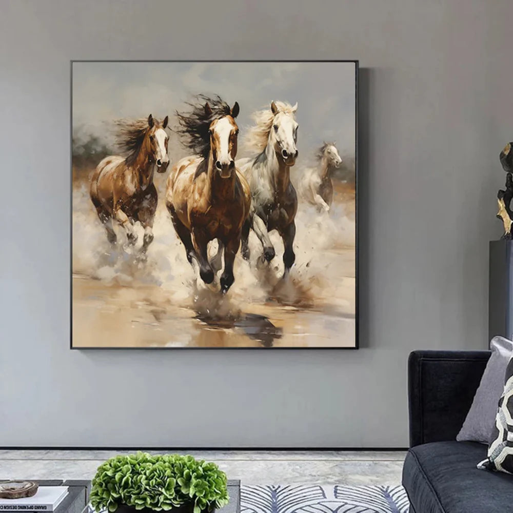 Abstract Animal Horse Canvas Art #DW058