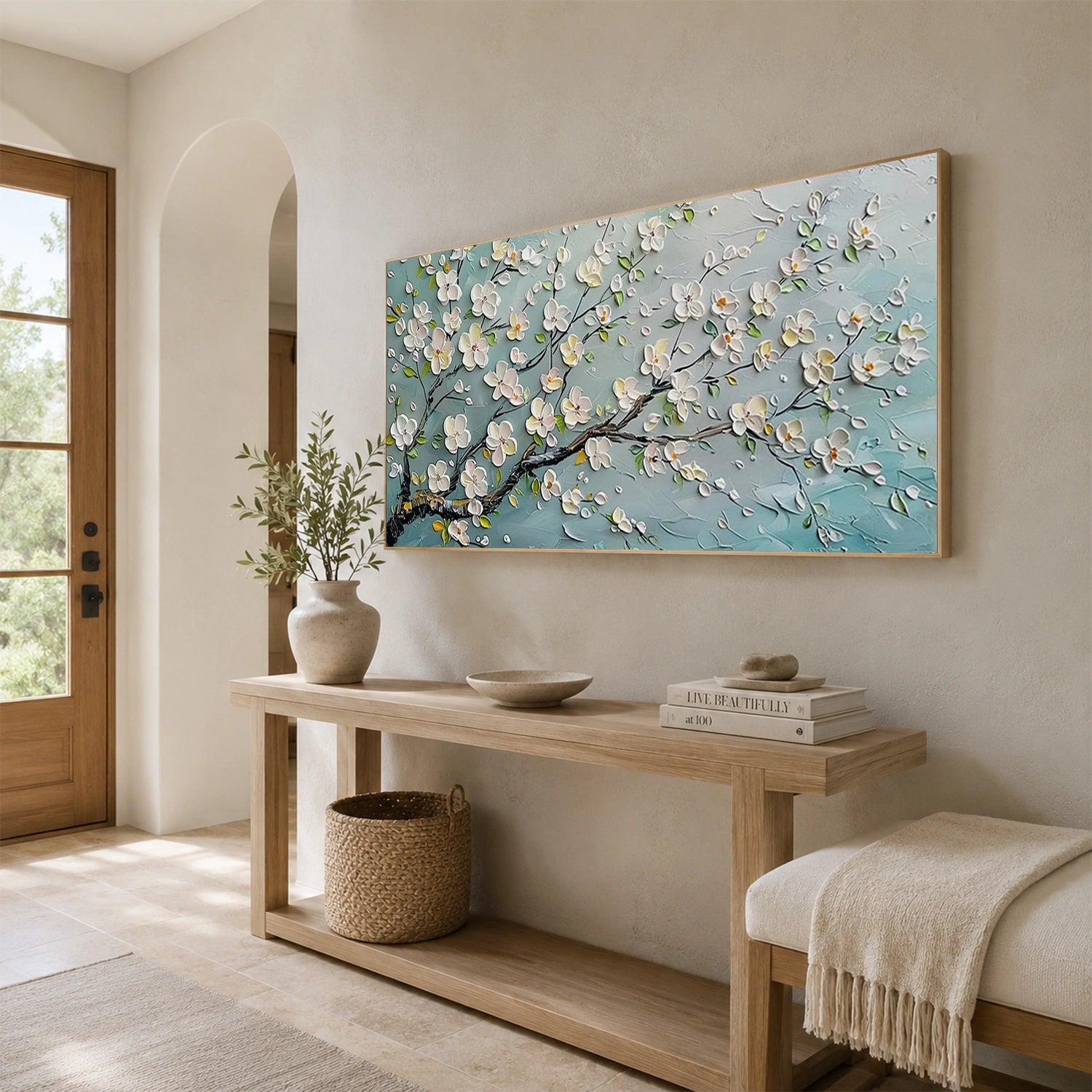 Abstract Flower And Tree Textured Canvas Art #MF219