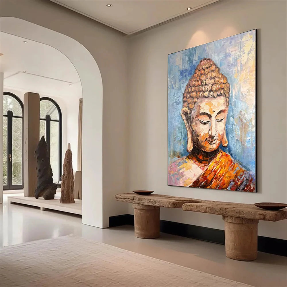 Abstract Buddha Portrait Textured Wall Art # LA006