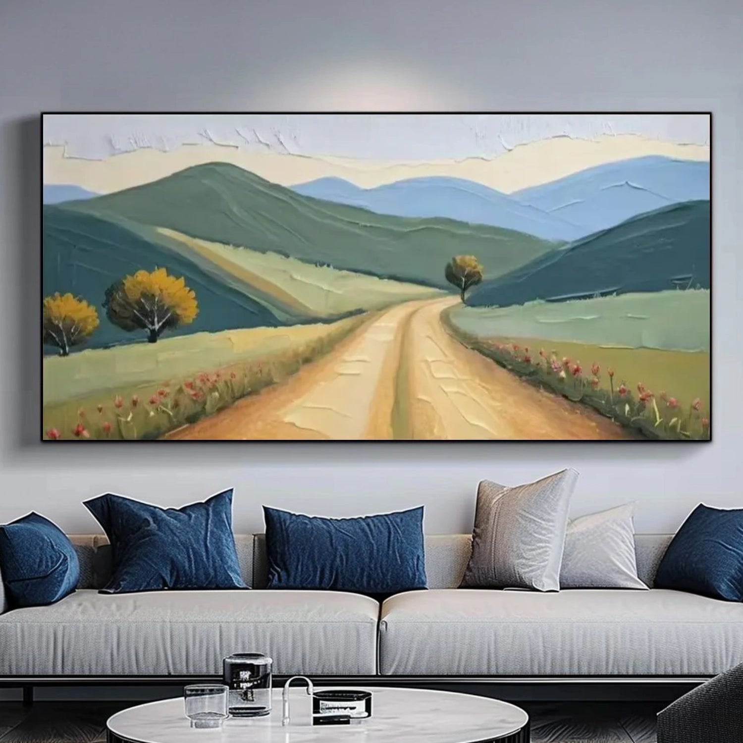 Abstract Mountain Textured Canvas Art #BT071