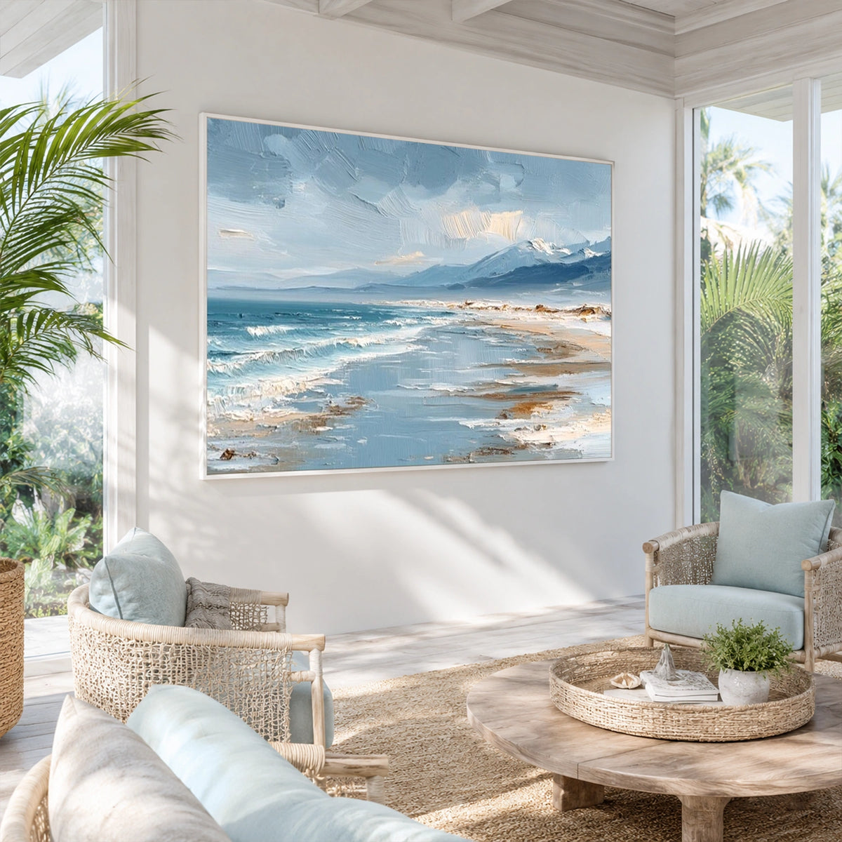 Abstract Ocean And Sky Canvas Art #OC234