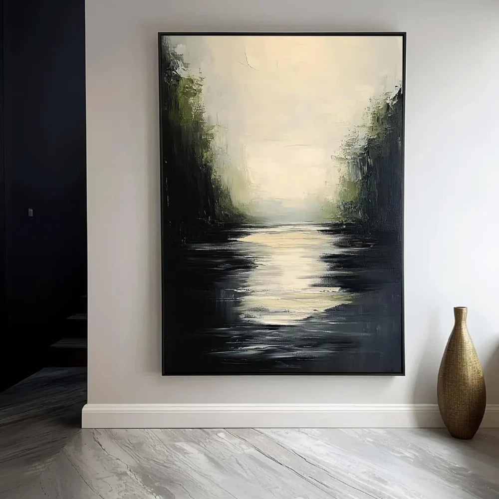 Abstract Ocean And Sky Textured Canvas Art # OC024