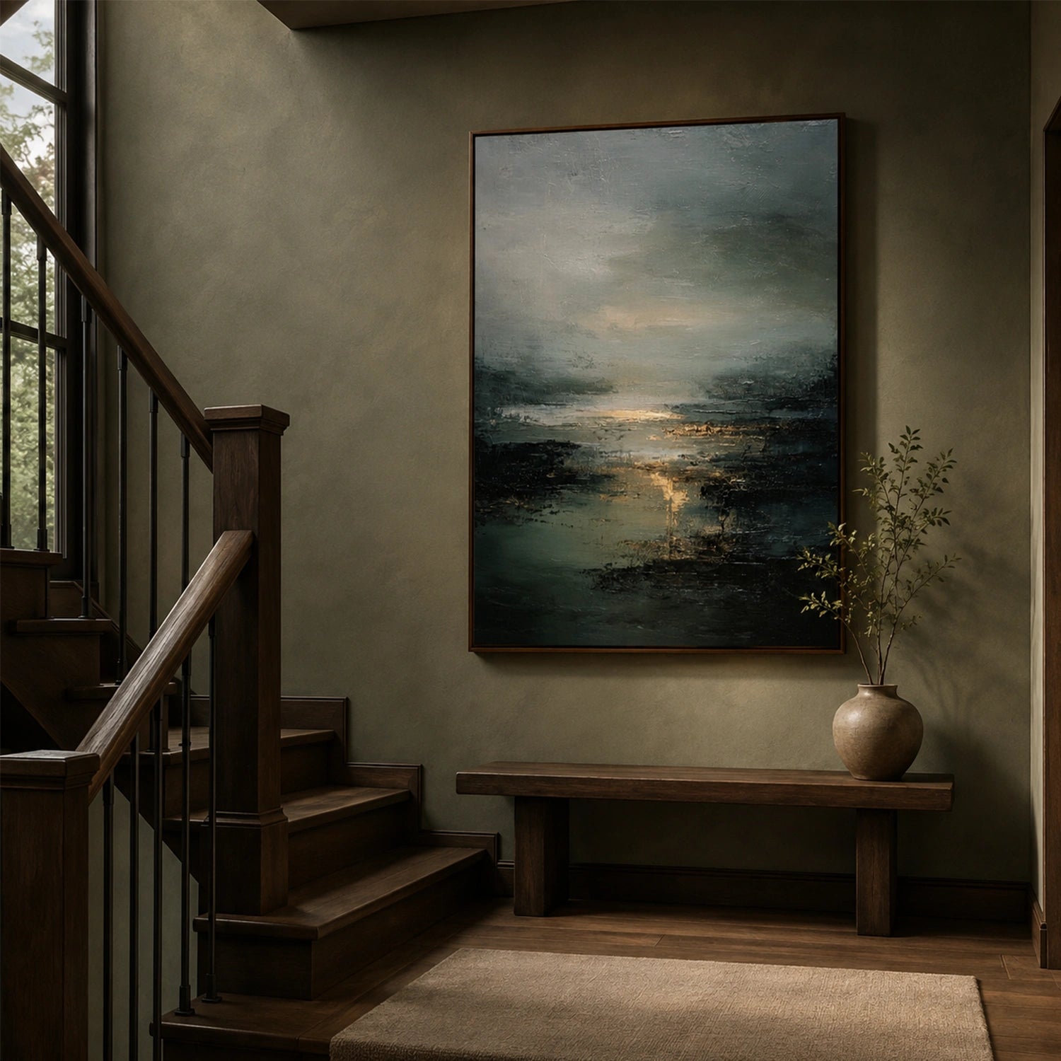 Abstract Ocean And Sky Canvas Art #OC219