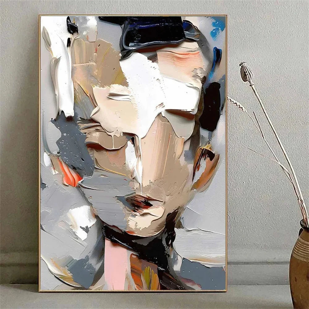 Abstract Portrait Textured Wall Art # LA013