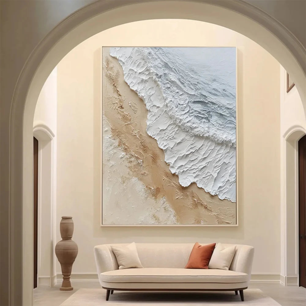 Abstract Ocean And Sky Textured Canvas Art #OC058