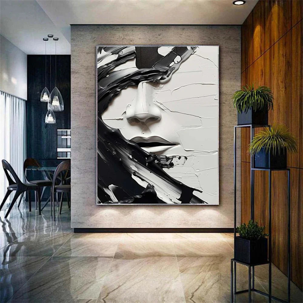Abstract Portrait Textured Wall Art # LA004