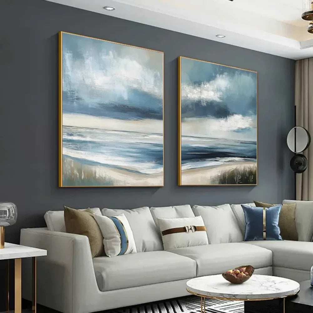 Abstract Ocean And Sky Canvas Art Set of 2 #OC023