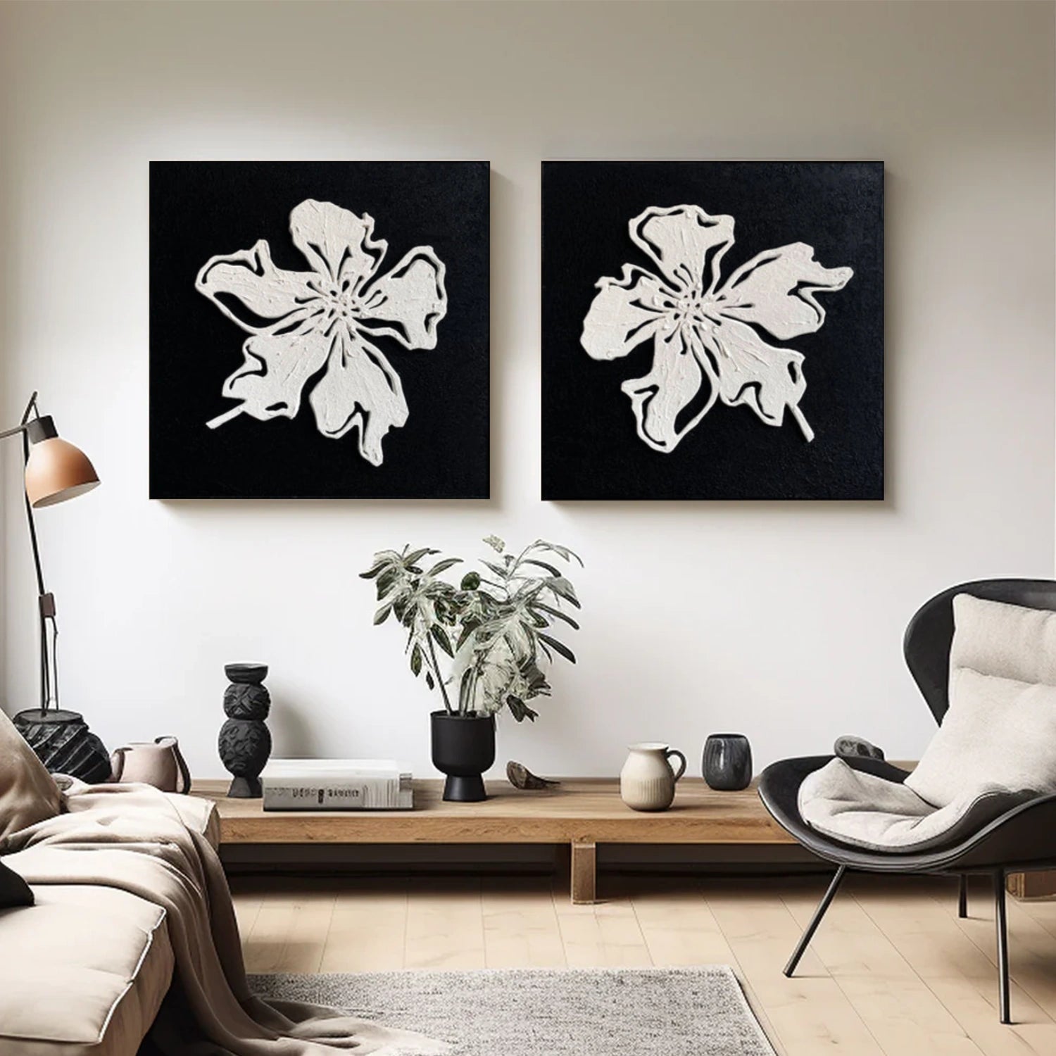 Abstract Flower And Tree Canvas Art Set of 2 #MF193