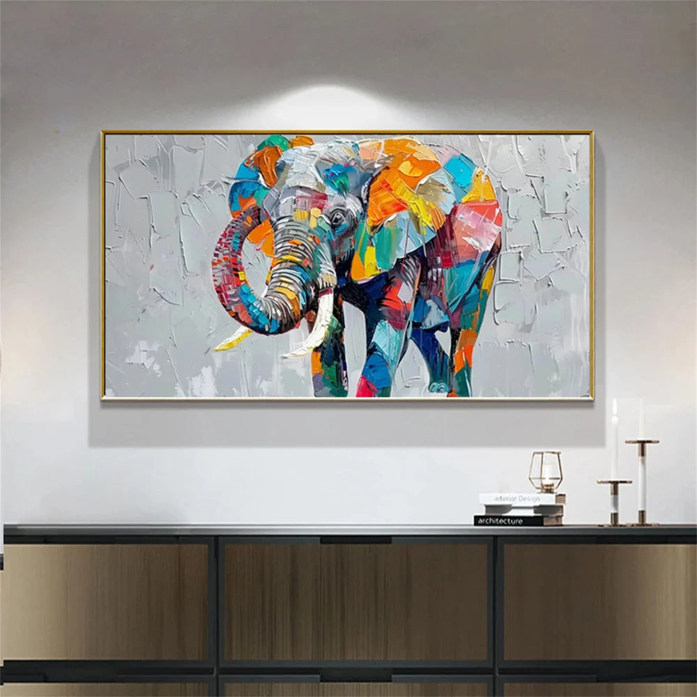Colorful Abstract Animal Canvas Art #DW035