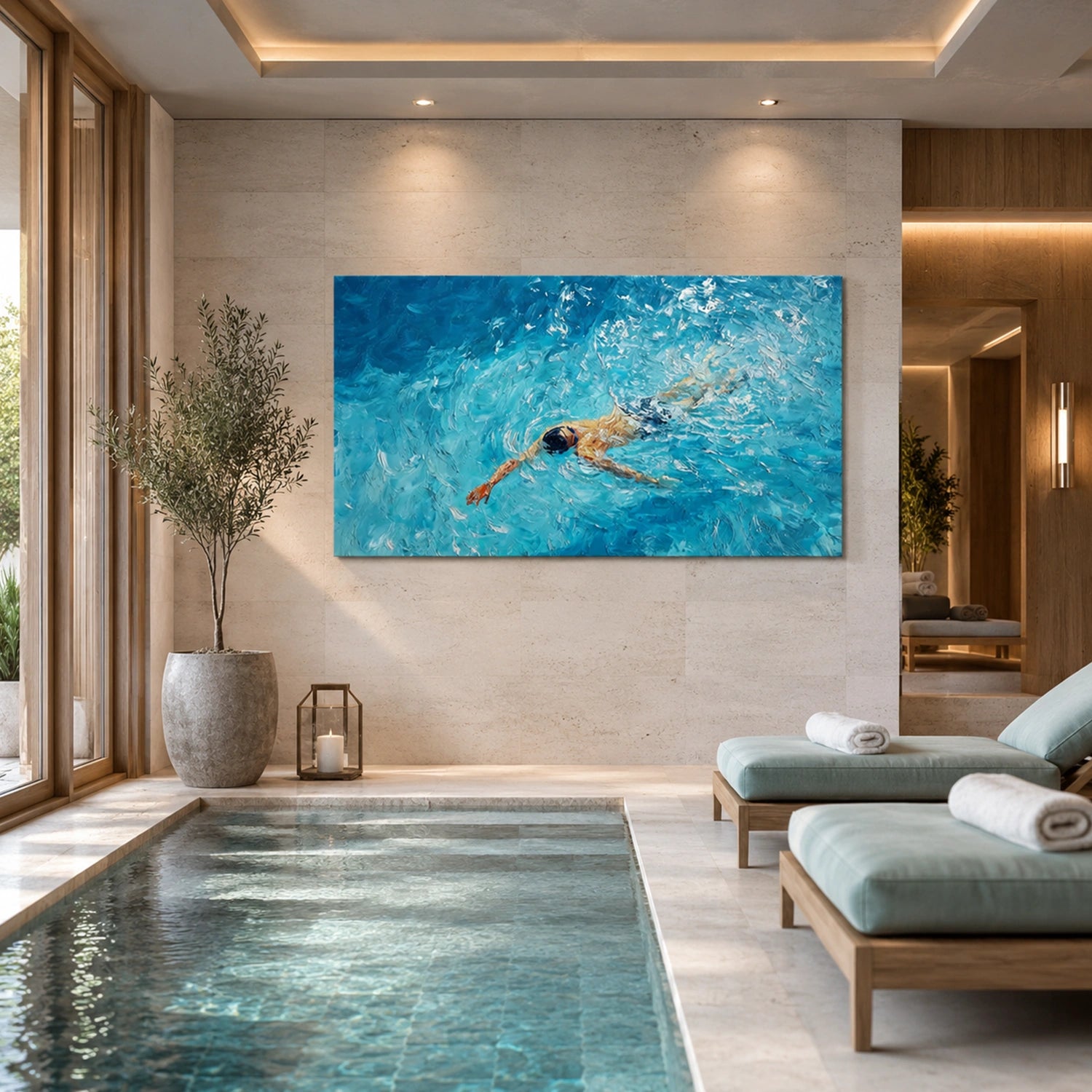 Swimming Sport Canvas Painting #PB099
